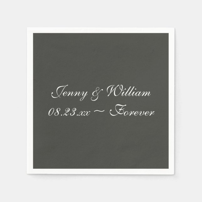 Black Olive Simple One Color Paper Napkins Serviette (Vorderseite)