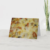 "Black Olive Tomato & Sausage Pizza" Geburtskarte