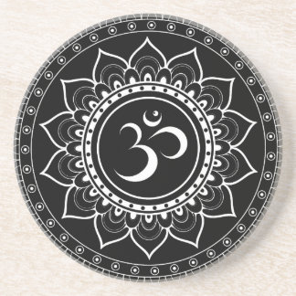 Black Om Mandala Getränkeuntersetzer