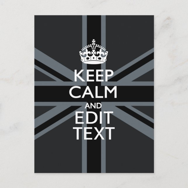Black on Black Behalt Calm Personalisiert Union Ja Postkarte (Vorderseite)