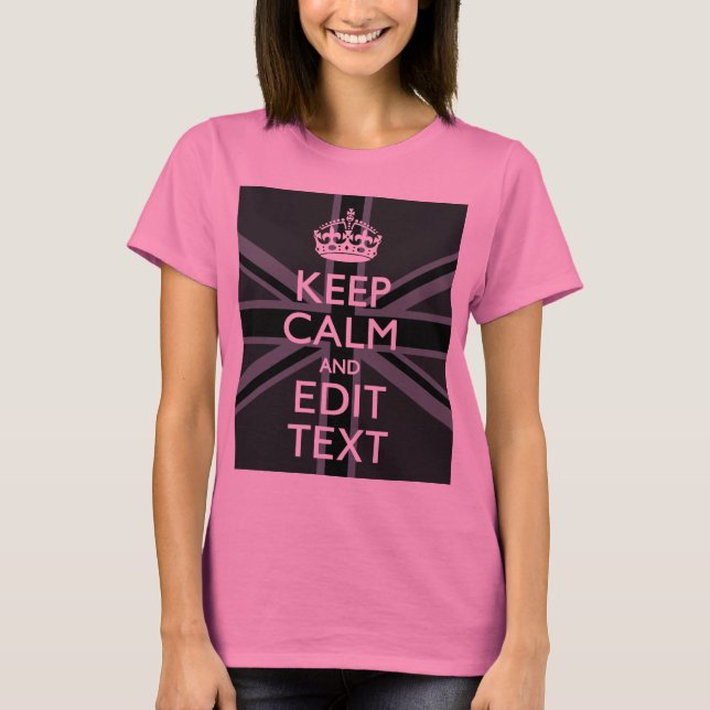 Black on Black Behalt Calm und Ihre Text Union Jac T-Shirt (Vorderseite)