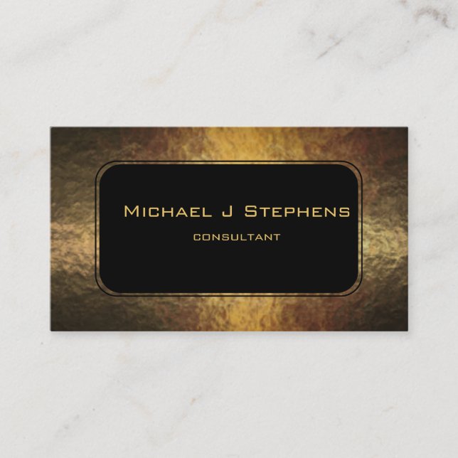 Black on Hammered Gold  Business Card Visitenkarte (Vorderseite)