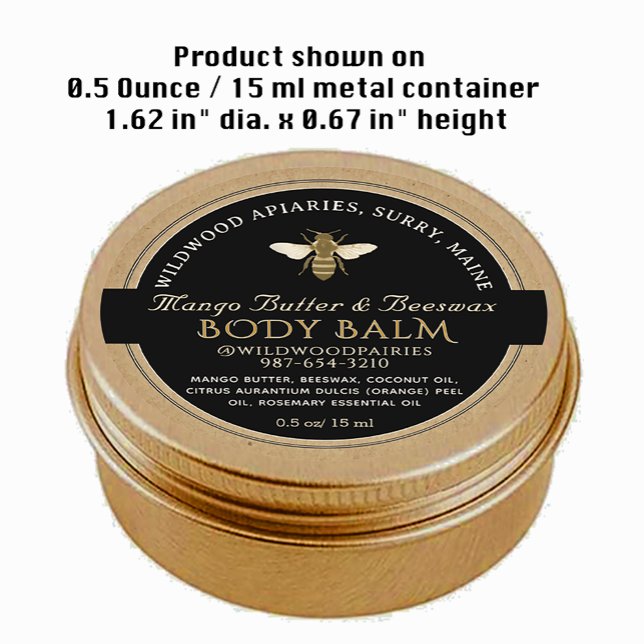 BLACK ON KRAFT Beeswax Lip Balm Label Runder Aufkleber (Von Creator hochgeladen)