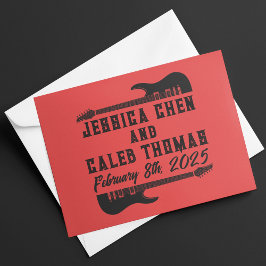 Black on Red Heavy Metal Wedding Dankeskarte