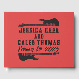 Black on Red Heavy Metal Wedding Gästebuch