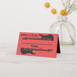 Black on Red Heavy Metal Wedding Platzkarte