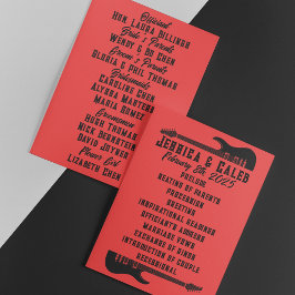 Black on Red Heavy Metal Wedding Programm