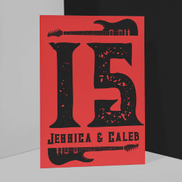 Black on Red Heavy Metal Wedding Tischnummer