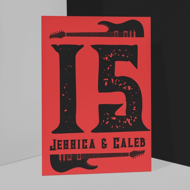 Black on Red Heavy Metal Wedding Tischnummer (Von Creator hochgeladen)