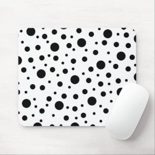 Black on White Polka Dot Pattern Baby Blanket Tasc Mousepad