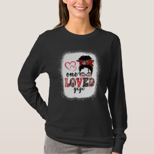 Black One Loved Gigi African Messy Bun Valentine T-Shirt