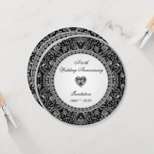 Black Onyx Diamond Wedding Jubiläum Einladung