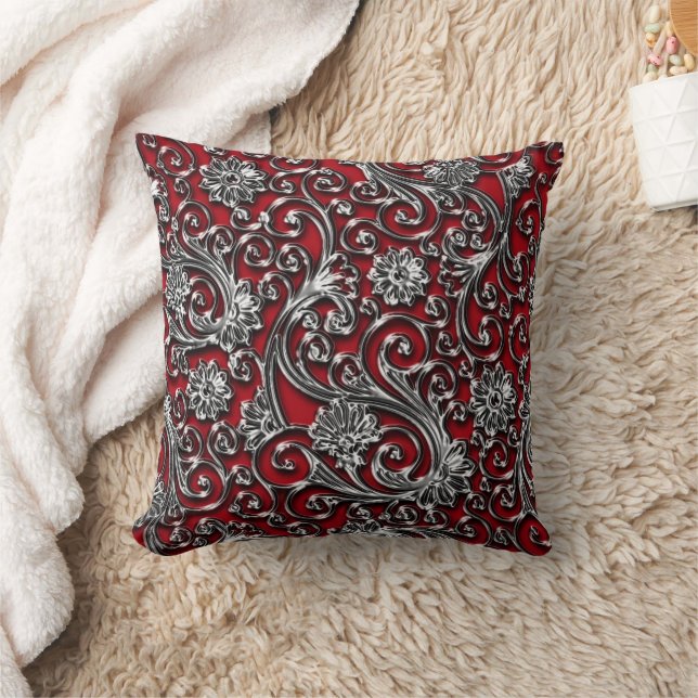Black Onyx Paisley Throw Kissen (Decke)