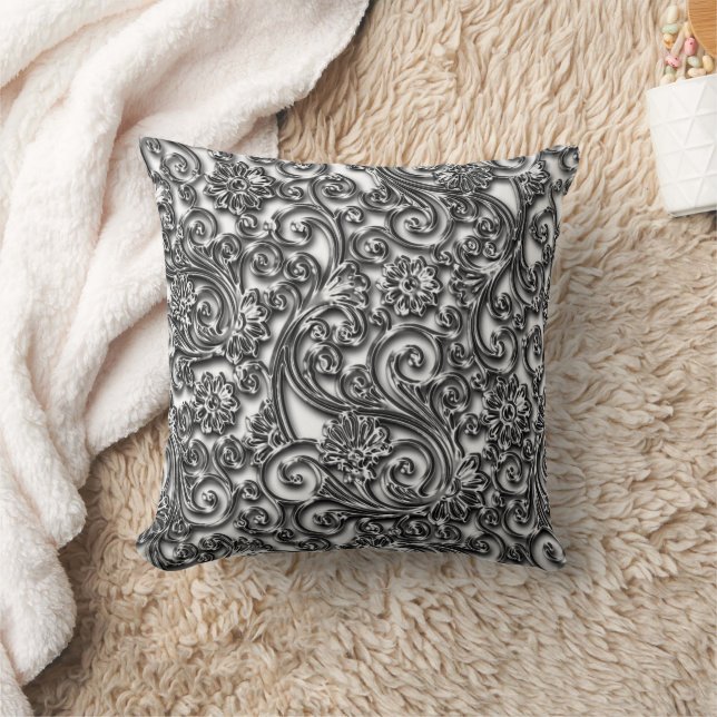 Black Onyx Paisley Throw Kissen (Decke)