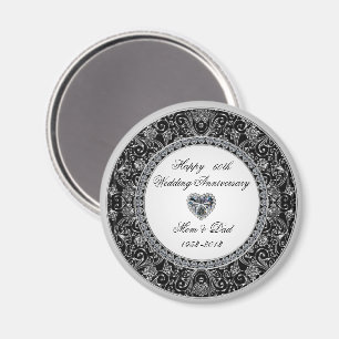 Black Onyx Style Diamond Wedding Jubiläum Magnet