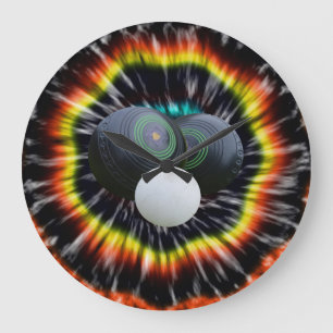 Black Opal Lawn Bowls Tie Dye, Große Wanduhr
