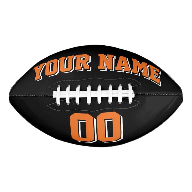 BLACK ORANGE AND WHITE Custom Football (Vorderseite)