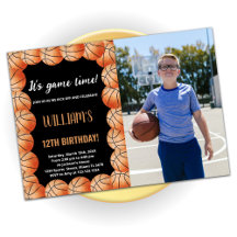 Black Orange Balls Basketball Geburtstag mit Foto