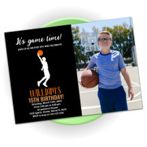 Black Orange Basketball Geburtstag mit Foto