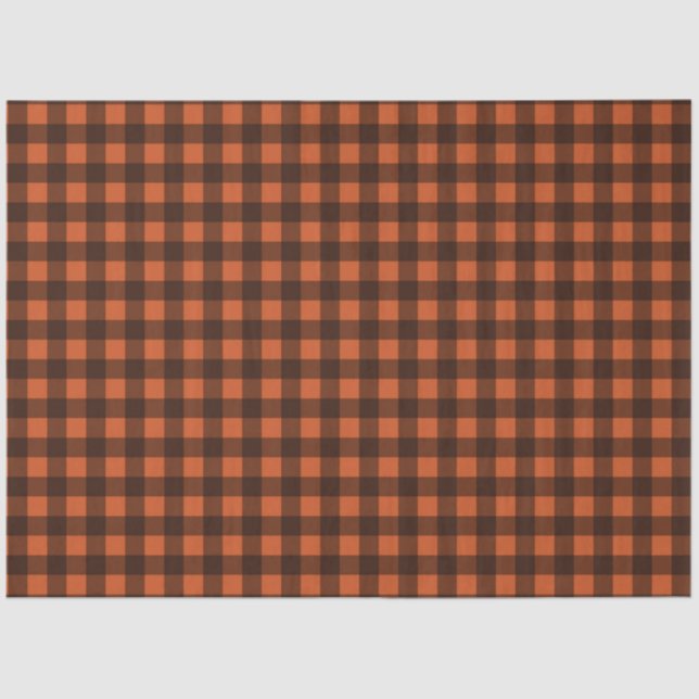 Black & Orange Checkered Tissue Paper Seidenpapier (Vorderseite)