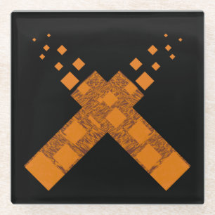 Black Orange Dark Pagan Fire Art Kulturelle Kreuzg Glasuntersetzer