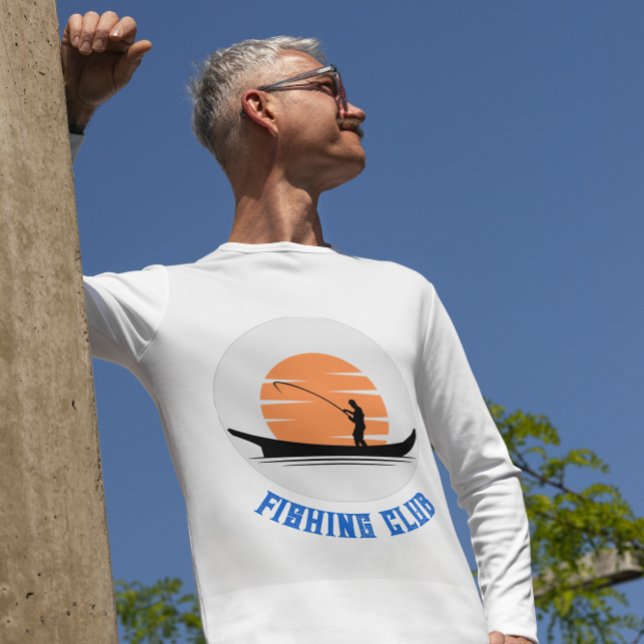 Black Orange Fisherman Fishing Club T - Shirt (Von Creator hochgeladen)