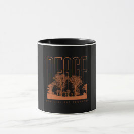 Black Orange Futuristic Peace Tasse