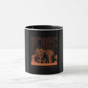 Black Orange Futuristic Peace Tasse