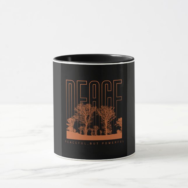 Black Orange Futuristic Peace Tasse (Zentrum)