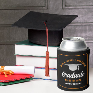 Black Orange Graduate Custom Graduate Party Dosenkühler
