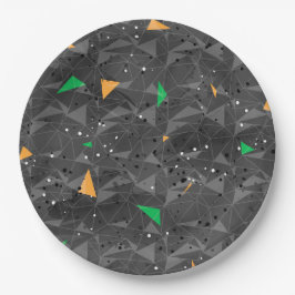 BLACK ORANGE GREEN HALLOWEEN GEOMETRISCHEN PATTER PAPPTELLER