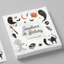 Black Orange Halloween Geburtstagsparty Kids