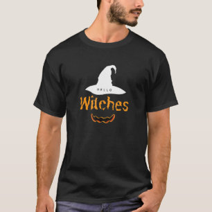 Black Orange Halloween Hello Hexen Black Hat T-Shirt