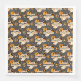BLACK ORANGE HAPPY HALLOWEEN COOKIES SERVIETTE