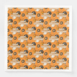 BLACK ORANGE HAPPY HALLOWEEN COOKIES SERVIETTE