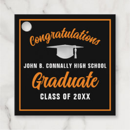 Black Orange Herzlichen Glückwunsch Graduate Custo Geschenkanhänger