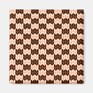 BLACK ORANGE KARO STRICK Square Magnet
