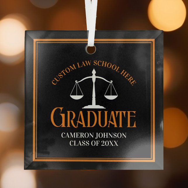 Black Orange Law School 2024 Abschluss Weihnachten Ornament Aus Glas (Von Creator hochgeladen)