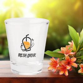 Black Orange Minimalistisch Fresh Drink Shot Brill Schnapsglas