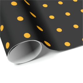 Black Orange Polka Dot Pattern Halloween Geschenkpapier
