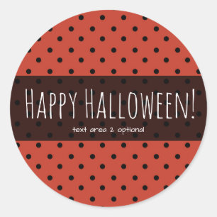Black & Orange Polka Dots Halloween-Party Gefallen Runder Aufkleber