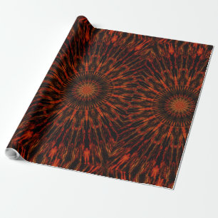 Black Orange Red Kaleidoscopic Design Geschenkpapier