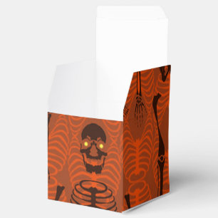 Black & Orange Skeletts Halloween Cube Favor Box Geschenkschachtel