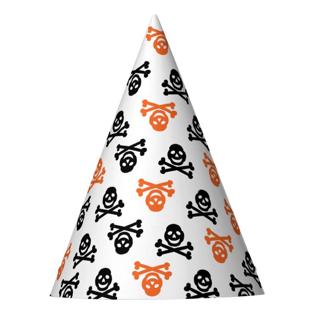 Black Orange Skull Halloween-Party Partyhütchen (Vorderseite)