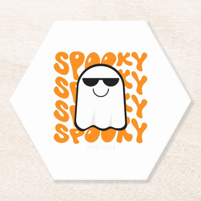 Black Orange Spooky Halloween Untersetzer (Vorderseite)