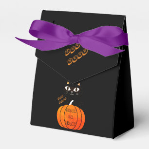 Black Orange Trick oder Treat Cat Pumpkin Hallowee Geschenkschachtel