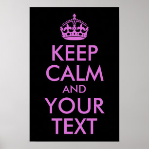 Black Orchid Keep Calm und Ihr Text Poster