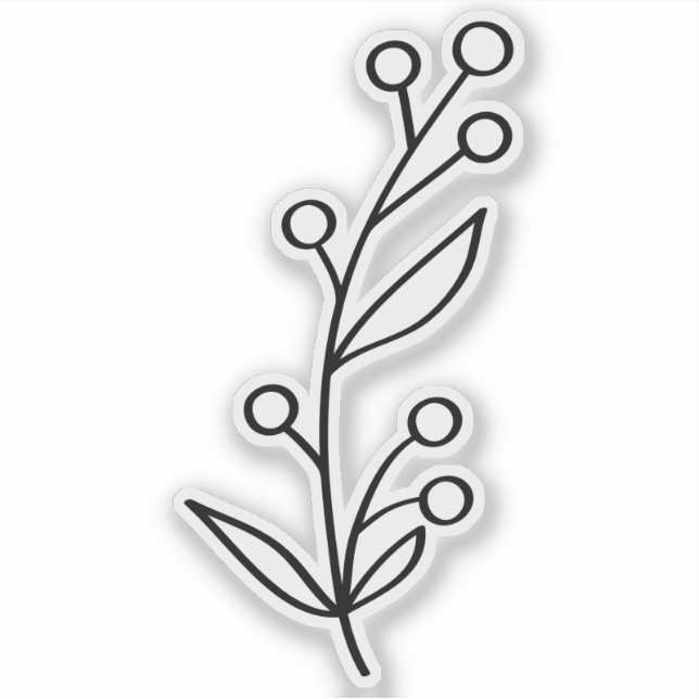 Black Outline Berry Custom Cut  Aufkleber (Vorderseite)