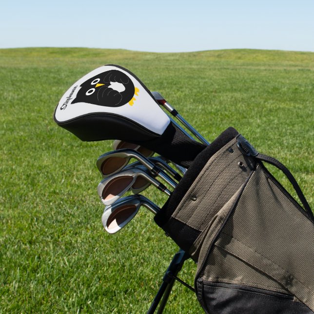 Black Owl Design Golf Headcover (In SItu)