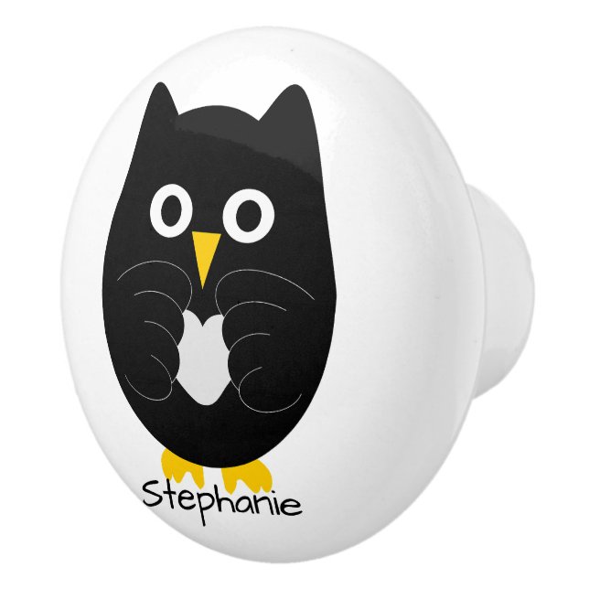 Black Owl Design Personalised Keramikknauf (Rechts)